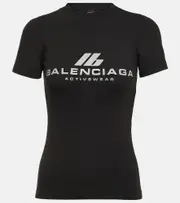 [Balenciaga] Balenciaga Logo cotton-blend jersey T-shirt AU 12 black