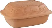 Eurita Clay Roaster, Non-Stick Dutch Oven, Healthy Clay Pot Cooking, with Free Recipe Guide, 6.25 Quarts, Terracotta