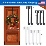 2*15" + 3*12" Wreath Hook Over the Door Hanger Metal Coat Hat Clothes Bag Rack