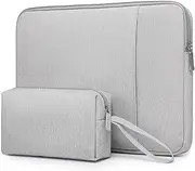 [HYZUO] 17-17.3 Laptop Sleeve Bag Set for 17" 17.3" HP/Lenovo/Dell/ASUS/Acer/LG/Toshiba/MSI Gaming Laptop/Razer Blade 17/18, Notebook Protective Case for Men Women, Light Grey