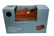 ✨Wayland Square Slippers Deluxe Mens Brown Plaid Lined Memory Foam Size S 6/7✨