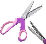 9.25 Inch Pinking Shears, Stainless Steel Zig Zag Scissors for Fabric Paper Lea