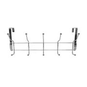 Adoored 10 Hook Satin Chrome Over-The-Door Deco Hook Rack