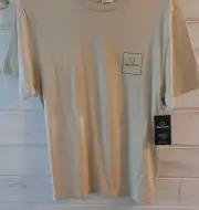 Brixton Mens Ivory Standard Fit TShirt With Front And Back Graphic Size Small