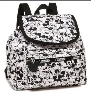 現貨 美國 LeSportsac x Disney 後背包 黑白米奇 迷你雙肩後背包 旅行包 9808 限量 明星大牌同款