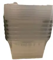 New 6 Clear Plastic Stackable Storage Bins With Lacha Lid 10”x8x6” By Eslitei