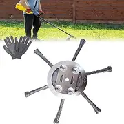 String Trimmer Replacement Head, 6 Inch Steel Wire Brush Cutter Trimmer Head, Weed Eater Weedeater Blades, Indestructible Weed Wacker Blade for Landscapes, Grass Trimming (6 Leaves)