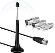 Adiwo DAB Radio Aerial for Hifi System Indoor, 3M FM Indoor Radio Antenna, Digital Telescopic Aerial TV Antennas for Tuner Stereo Amplifier Receiver AV Audio Vedio Home Theater HiFi Receiver