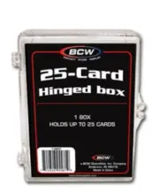 Case of 100 BCW 25 Count Hinged Plastic Baseball Trading Card Boxes hinge box