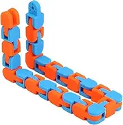 Wacky Tracks Sensory Toy DIY 24 Links Stress Relief Chain Link Fidget Snake Toy Blue Orange Funny Fidget Toys for Kids DIY Sensory Snake Toys Stress Relief Toy Chain Link Fidget Sensory Toys