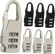 COLLBATH 6pcs Zinc Alloy Combination Padlocks Portable Password Locks for Luggage Suitcase and Cabinets Black Silver Durable Travel Locks with Code for Enhanced Security