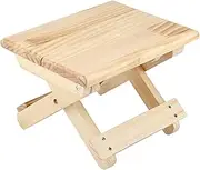 Solid Wood Small Square Bench, Foldable Rural Ergonomic Design, Sturdy Table Legs, Thick Load Bearing, Easy to, for Fishing or Outdoor Use