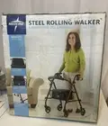 New In Box! Medline Steel Folding Rollator Walker - MDS86850ESKD