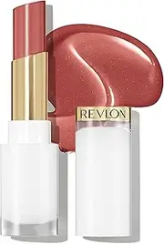 REVLON Super Lustrous Glass Shine Balm, Hydrating Tinted Lip Balm, Sheer, Glossy Shiny Finish, 004 Nude Illuminator, 0.11 oz