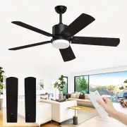 Ceiling Fans with Lights and Remote, Black Outdoor Fan with Adjustable Light 6 S