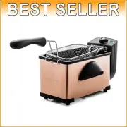 Professional Quality 2L Deep Fryer - Copper with Odor Filter & Cool-Touch Handle