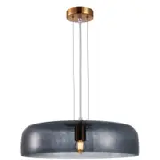 CLA Lighting Gelatina Interior 1 Dome Glass with Brass Highlight Pendant Light Smoky Black