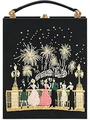 [JW PEI] Women's Taya-Fireworks Pattern Book Shape Clutch Bag - Black