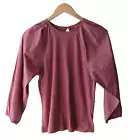 A New Day Size XS Mauve Balloon Sleeve Mixed Fabric Top - New