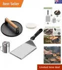 Smashed Burger Kit, Cast Iron Burger Press with Stainless Steel Griddle Spatu...