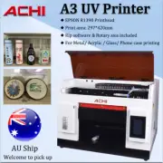 ACHI A3 UV Printer Cylindrical Embossed Printing For Metal Glass Acrylic Prin AU