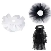 Theme Party Lace Collar Mesh Jabot Collar for Victorian Theme Party Costumes