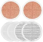Bissell Spinwave 6 Pack Mop Pad Replacement - Compatible With 2124 2039 2037 2039A Series Steam Mops - Hard Floor Cleaning Kit With 2 Soft, 2 Scrubby, and 2 Heavy Scrub Pads