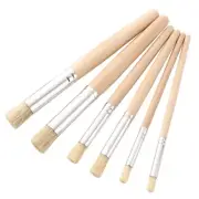 6 Pcs Artist Paint Brushes Set Acrylic Paint Brush Anti-Shedding White Bristle