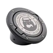 Metal Gas Cap Fuel Door Gas Tank Cover Fit for Jeep Wrangler JK Unlimited 07-17 black