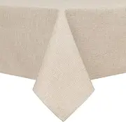 Hiasan Faux Linen Rectangle Tablecloth - Wrinkle and Stain Resistant Washable Table Cloth for Kitchen Dining Room Holiday Table Cover for Party Dinner, Beige, 52 x 70 Inch