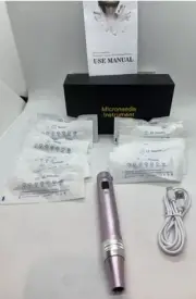 Electric Micro Needles Machine Instrument with Needles, 12 Charging Cable NEW