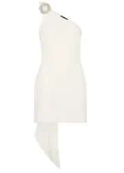 David Koma One-shoulder Stretch-crepe Mini Dress - White - 12 12