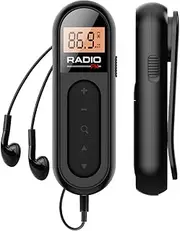 UMUTOO Personal Portable Pocket FM Radio, Rechargeable Transistor Walkman Radio with Best Reception, Long Battery Life, Stereo Headphones, Belt Clip, for Hiking, Walking, Jogging