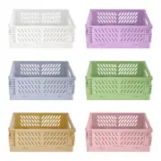1PC Folding Collapsible Plastic Storage Crates Boxes Cosmetic Stackable Basket