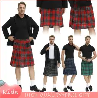 在飛比找蝦皮商城精選優惠-4colors 傳統蘇格蘭短裙成人男士蘇格蘭萬聖節服裝節日派