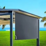 Instahut Outdoor Blinds, 1.5 x 2.5m Roller Blind Window Retractable Awning Sun Shade Sail Insulation Balcony Privacy Screen Sunscreen Indoor Bedroom Kitchen Garden Patio Car, with Bracket Grey