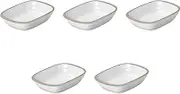 Set of 5 White Grill Chef Au Gratin [ 7.2 x 5.0 x 1.5 inches (18.4 x 12.6 x 3.8 cm) | Ceramic Au Gratin Dish (Setomonohonpo)