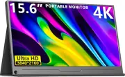 4K Portable Gaming Monitor, 15.6" Laptop Monitor, Dual USB C HDMI Second Compute