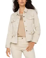 Liverpool Los Angeles Chambray Peplum Jacket