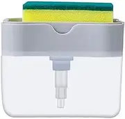2-in-1 Kitchen Soap Dispenser with Sponge Holder - Large Capacity Dishwashing Liquid Pump - Durable, Rust-Proof, & BPA-Free ABS Material in Stylish Colors