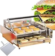 Hamburger Toaster,Automatic Heating Burger Toaster - Double-Layer Baking,with Timer (0~3min),Stainless Steel Material Can Heat 6 Burgers at A Time 50-300°C,for Hamburger Shop, Restaurants