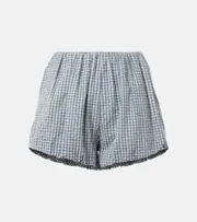 [Posse] Posse Aurelia gingham cotton shorts UK 12 blue