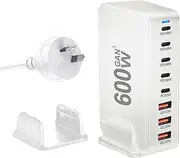 [Alimingyan] 600W USB C Charger, 140W GaN Charger, 8-Ports 100W Fast Charging Station Compatible with MacBook Pro 16, Laptop, iPad, iPhone 16 Pro Max/15, Samsung Galaxy S24/S23, Steam Deck and More
