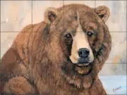 Bear Tile Backsplash Kathy Winkler Wildlife Art Ceramic Mural RW-KW025