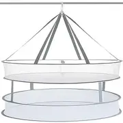 LimCryspp Double-Layer Clothes Drying Rack, Foldable Mesh Drying Rack, Foldable Hanging Net Dryer, Underwear, Etc