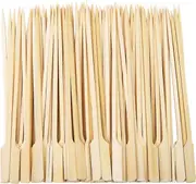 Lertenys 100 Pieces Wooden Paddle Skewers Barbecue Wooden Skewers Cocktail Sticks for Barbeque, Kebabs, Cocktails, Buffets Party (15CM)