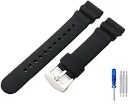 YCBFGAZATK 22mm Diver Rubber Strap Soft Silicone Replacement Wrist Strap Bracelet With Tools Fit For Grand Fit For Seiko Watch 5 PROSPEX SRPA21J1 Blue