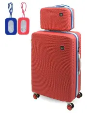 [GAP] Hard-Shell Stripe Large Suitcase With Beauty Case Set in Coral