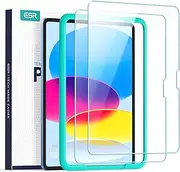 ESR 2 Pack Screen Protector for iPad 11th/10th Generation A16 (10.9 Inch, 2025/2022), 9H Tempered Glass Film Guard with Alignment Frame, Anti-Scratch, Bubble Free, HD Clarity, Apple Pencil Compatible