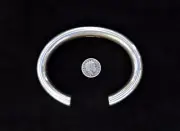 Silver Bangle Bracelet, Sterling 925, Very heavy 168 grams, Ergonomically Shaped